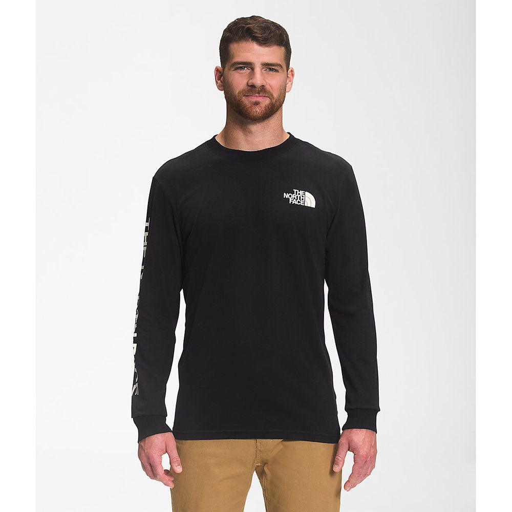 The North Face Long Sleeve Tnf™ Sleeve Hit Ανδρικα Μπλούζα Με Μακρύ Μανίκι - Μαυρα / Ασπρα (LFOB5824